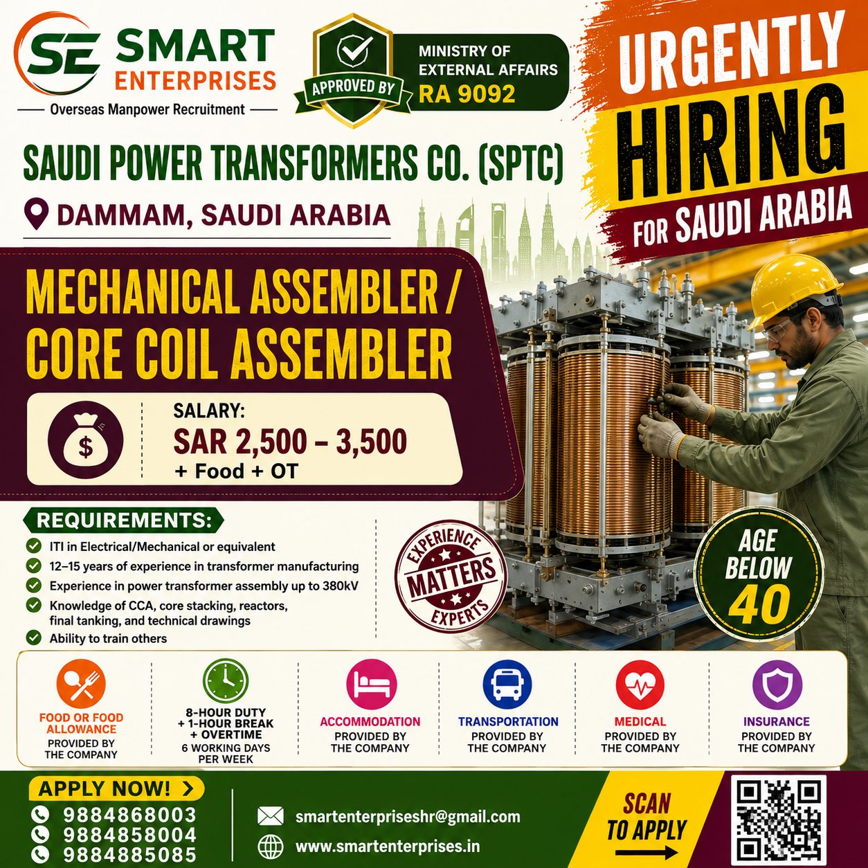 HIRING FOR Mechanical Assembler / Core Coil Assembler