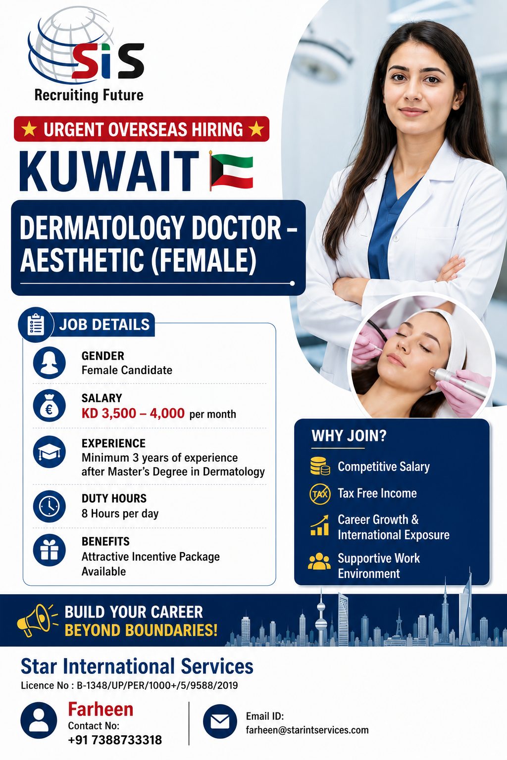Dermatology Doctor – Aesthetic (Female) — Star International Services, Kuwait, Kuwait