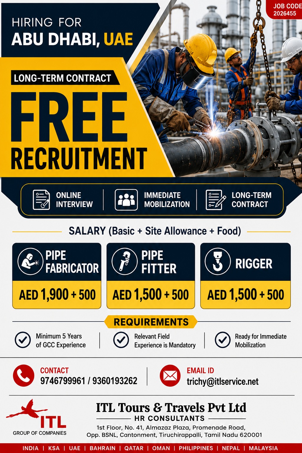 Industrial Positions - Abu Dhabi, UAE