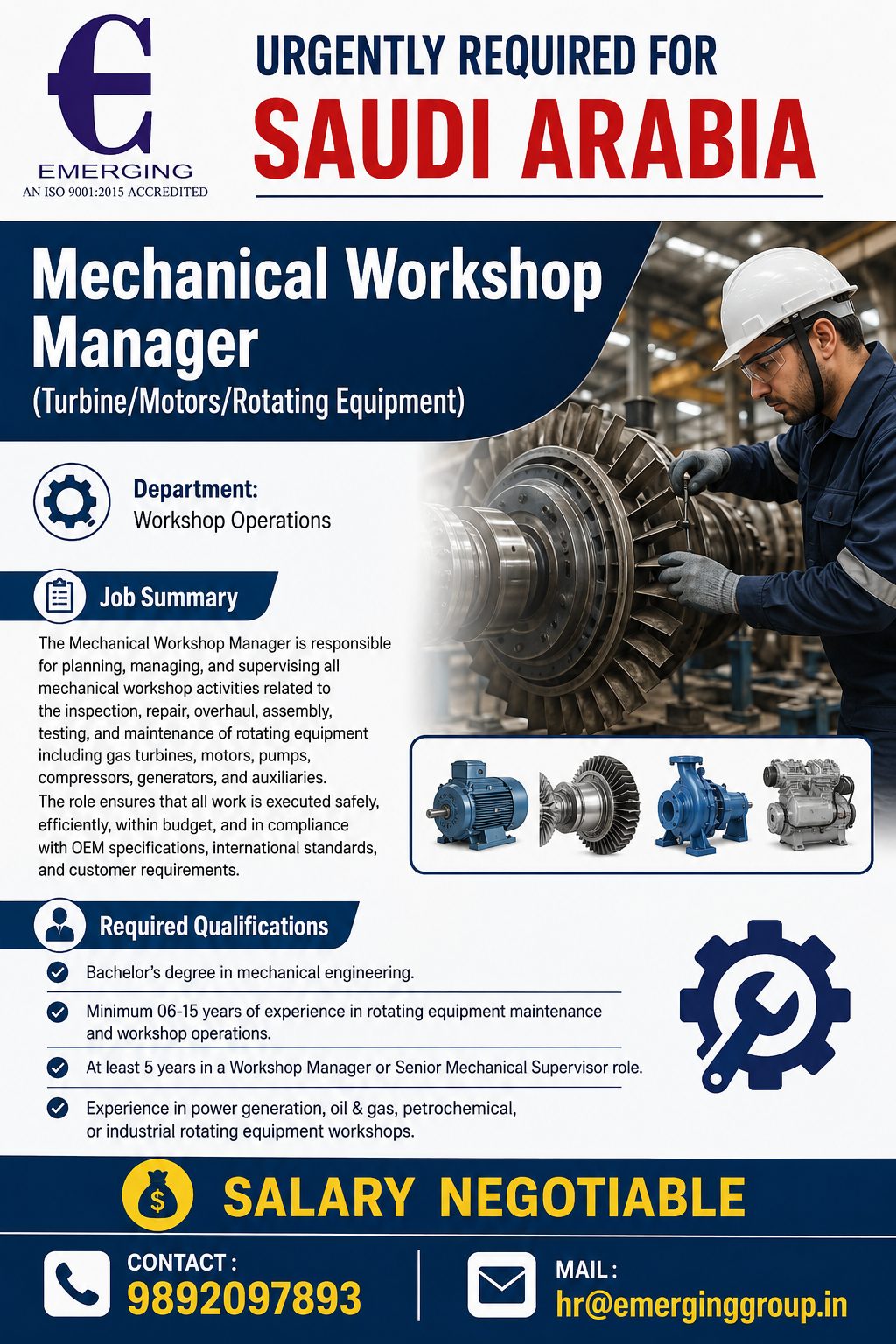 URGENTLY REQUIRED FOR SAUDI ARABIA POWER PLANT COMPANY
