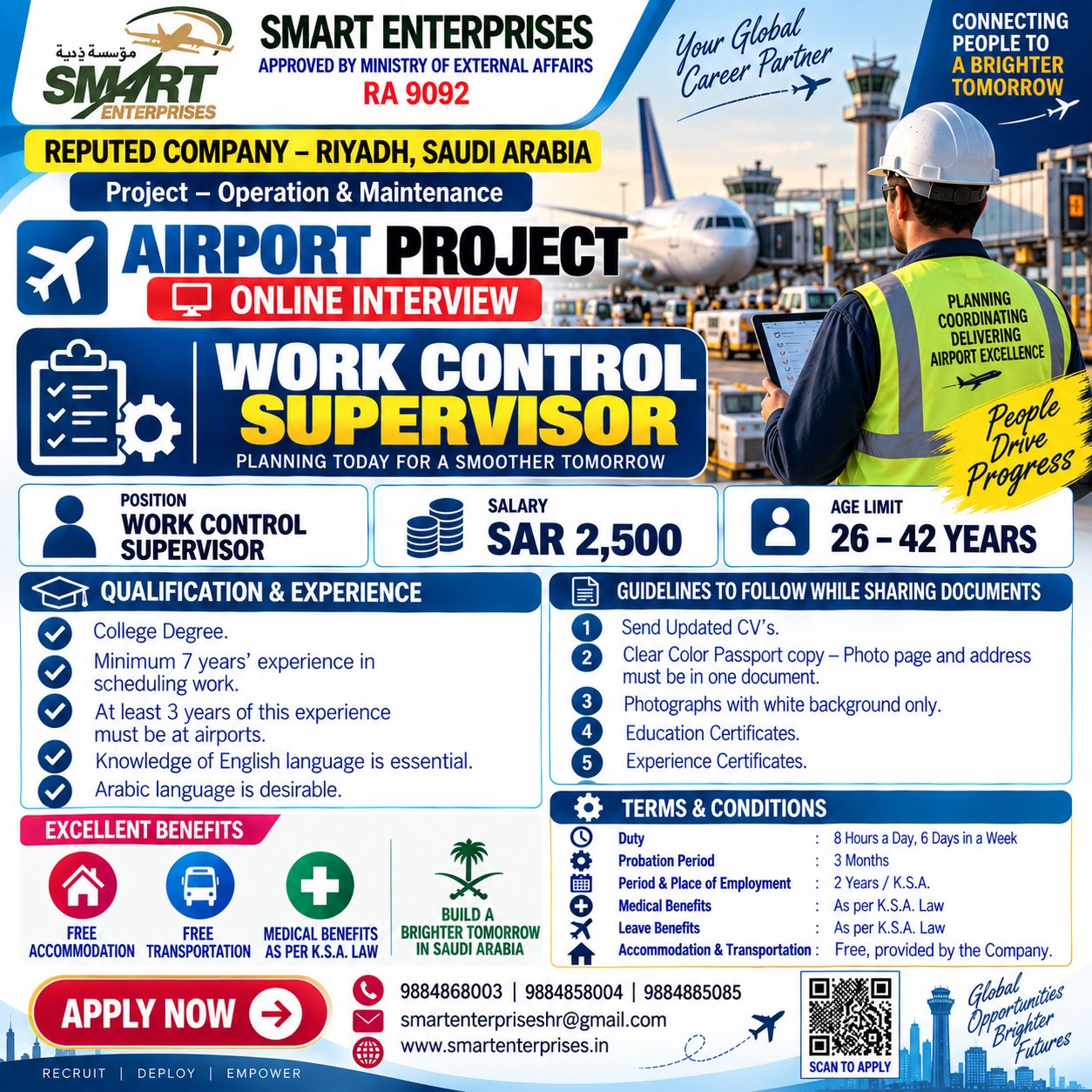 WORK CONTROL SUPERVISOR SAUDI ARABIA