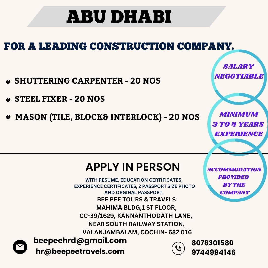 TECHNICIANS — BEE PEE TOURS & TRAVELS, ABU DHABI, ABU DHABI