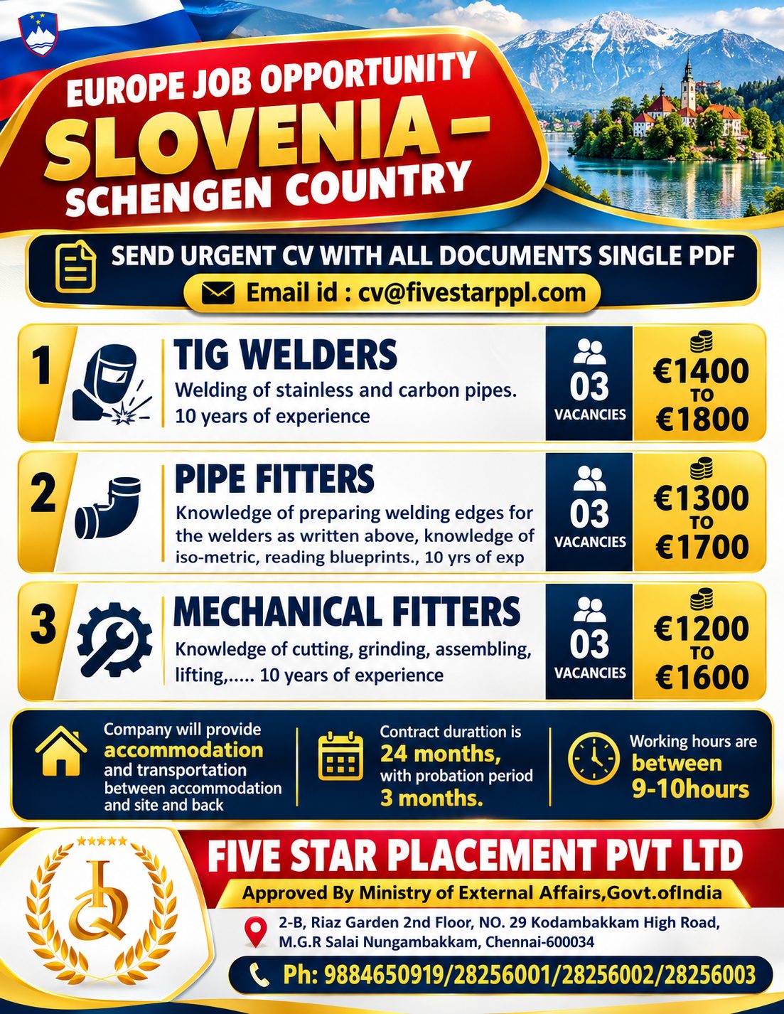 EUROPE JOB OPPORTUNITY SLOVENIA – SCHENGEN COUNTRY
