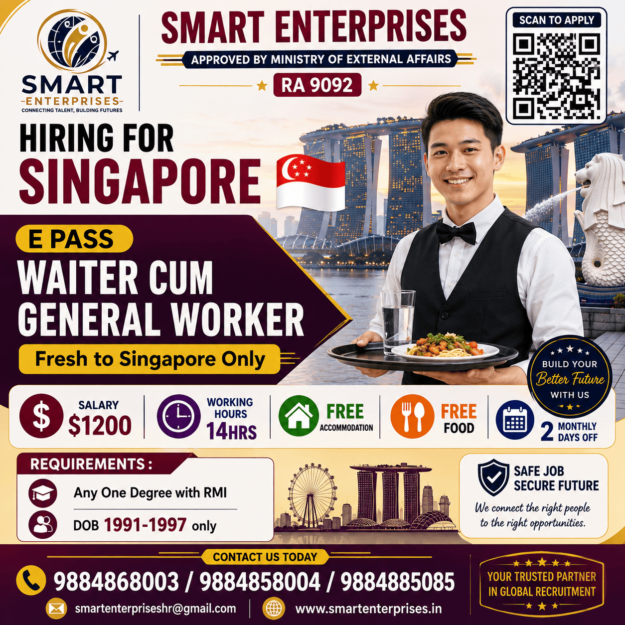 WAITER CUM GENERAL WORKER