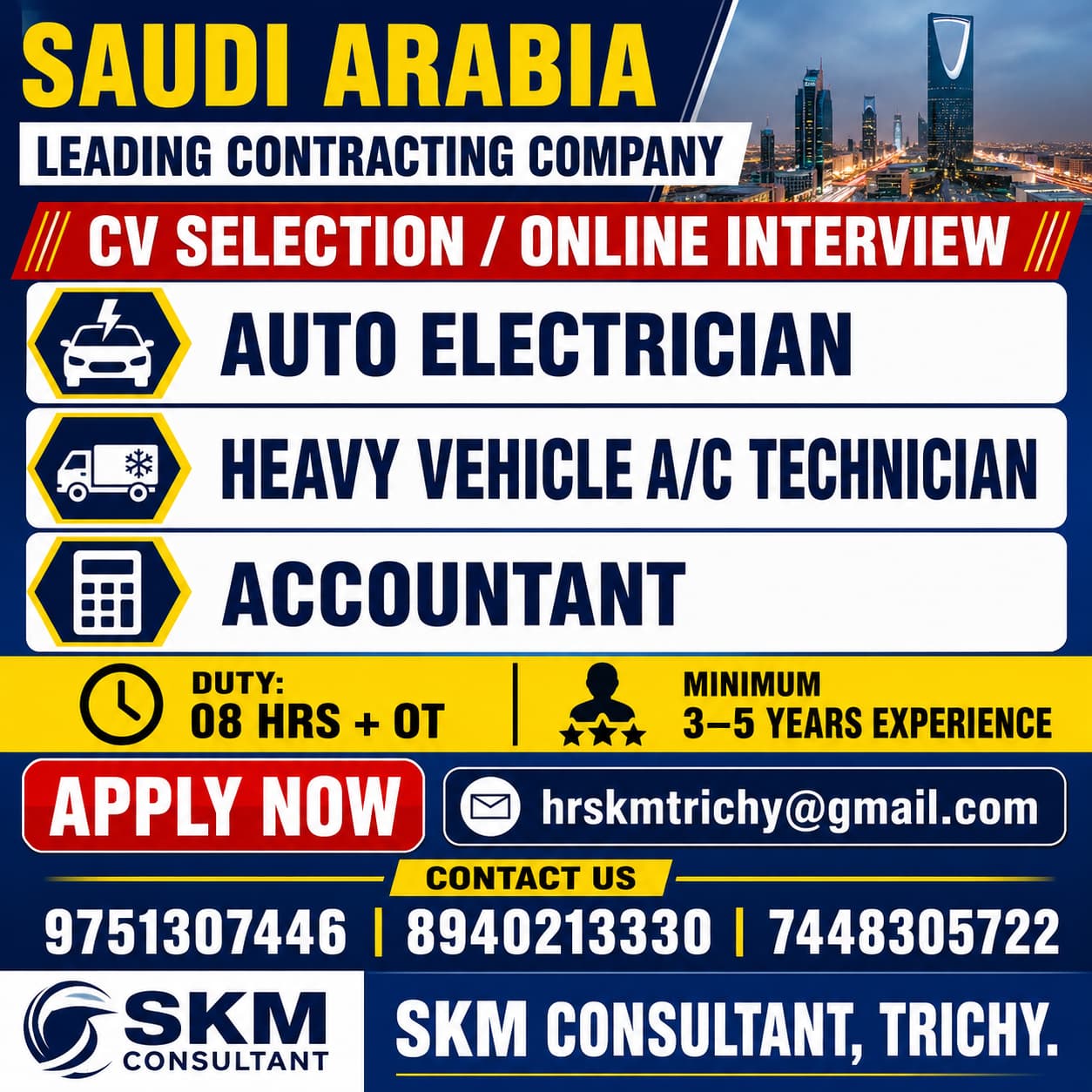 Multiple Positions - Saudi Arabia Leading Contracting Company