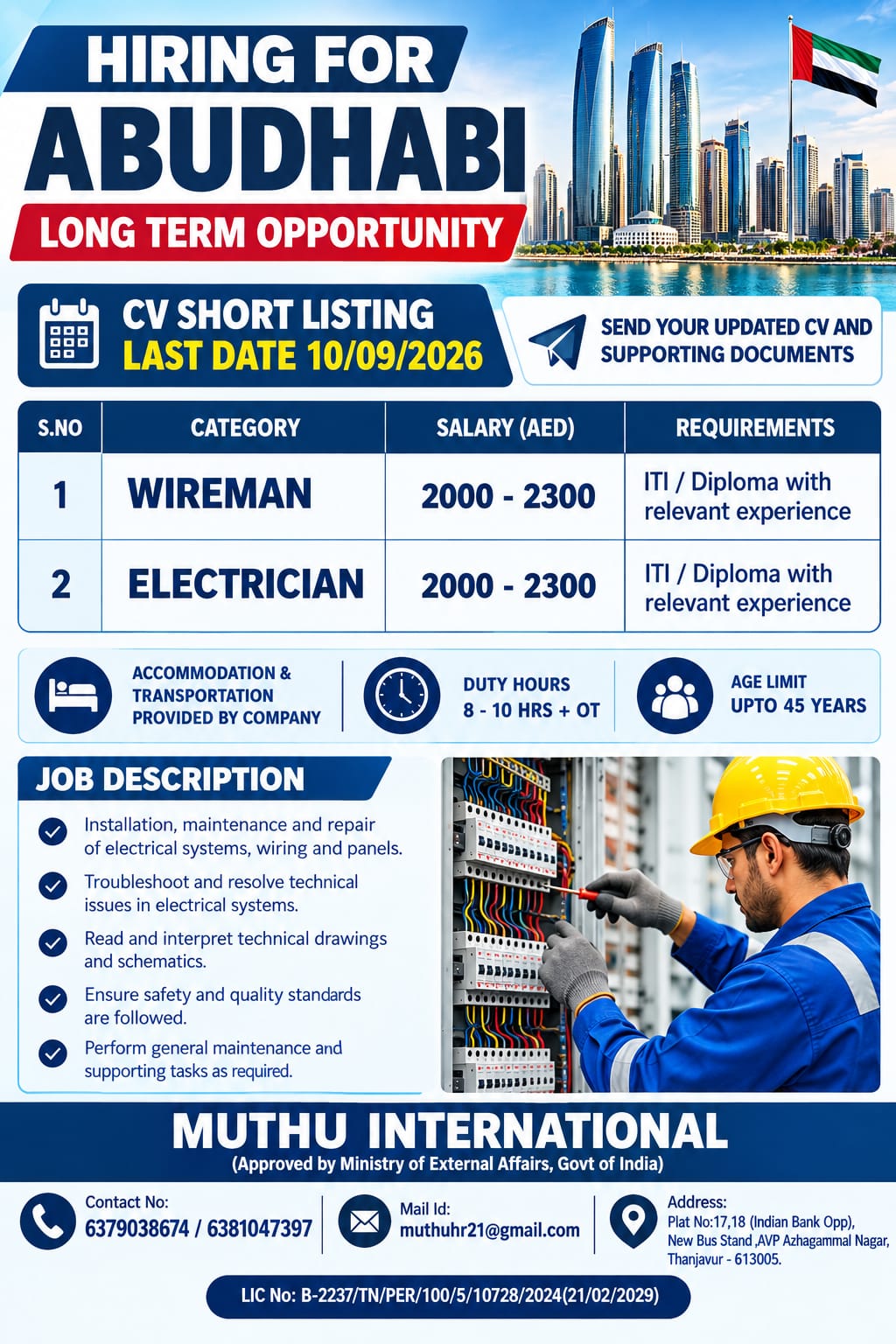 Hiring for Abudhabi - Long Term Opportunity