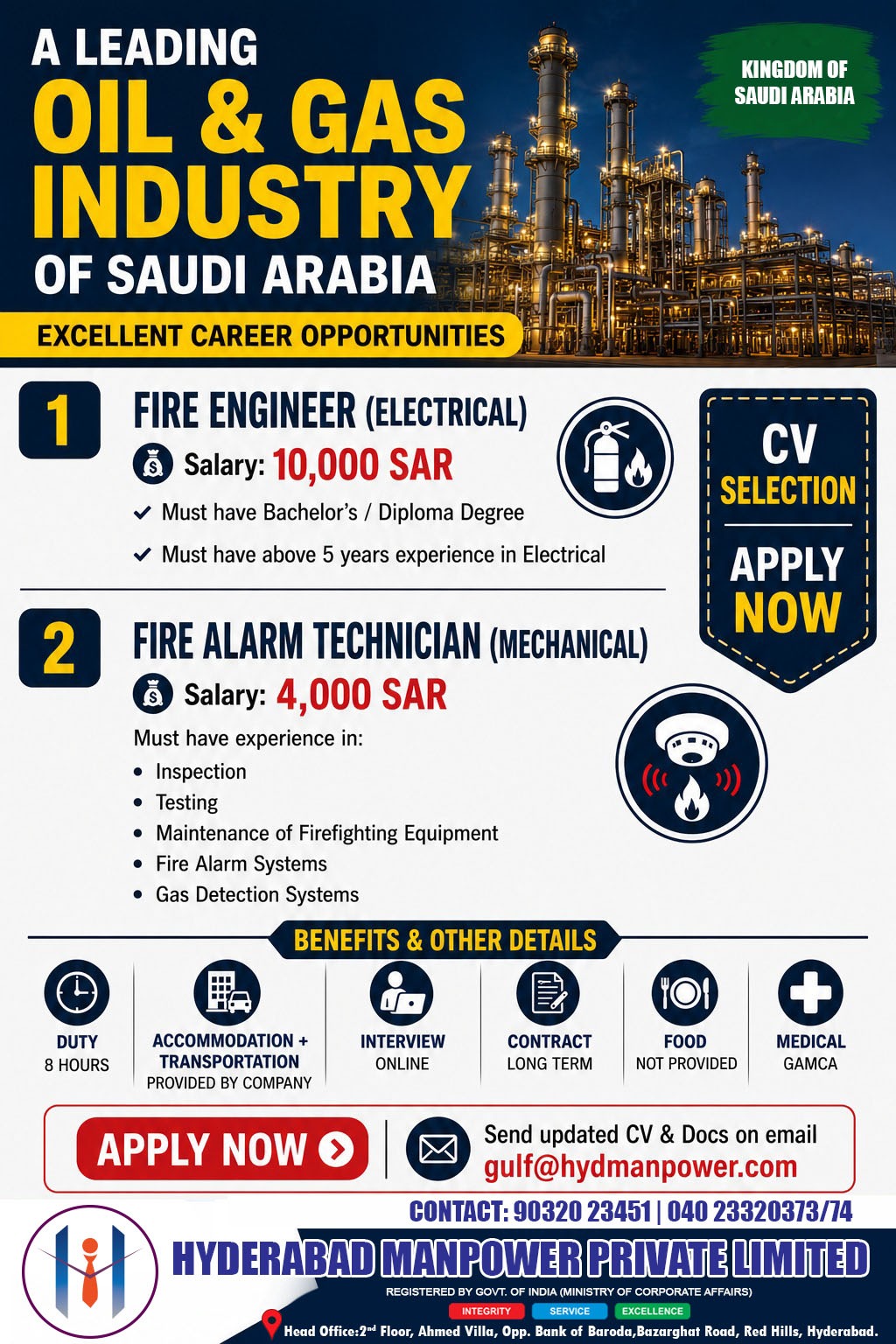 Hiring for Saudi Arabia — Shaik Sahil, Saudi Arabia, Saudi Arabia