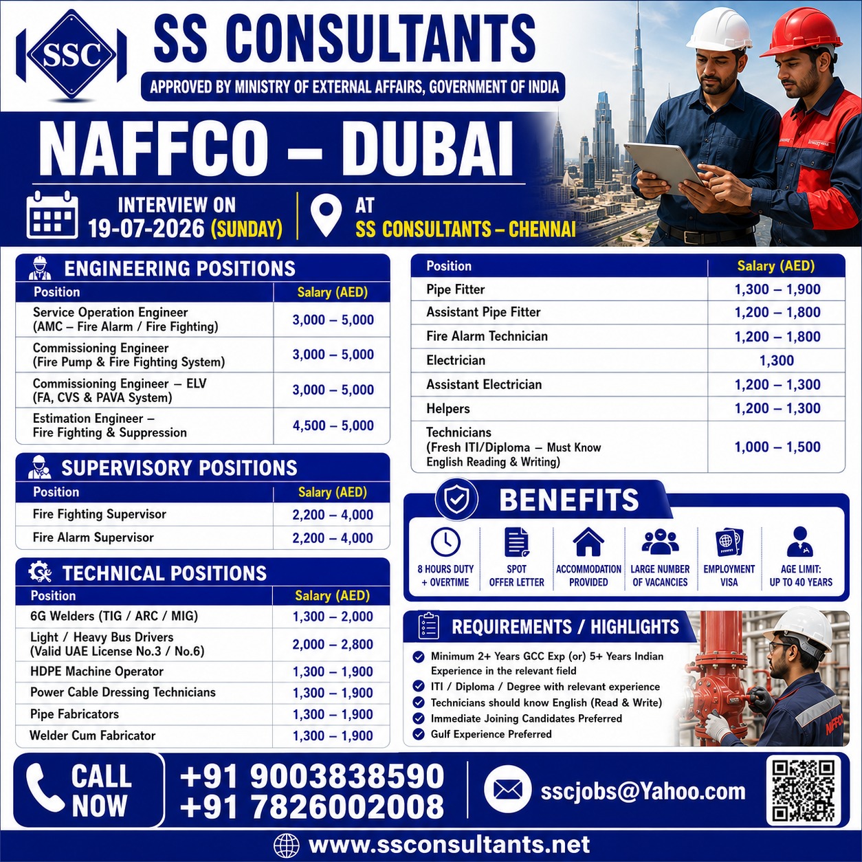 NAFFCO - Dubai Recruitment — SS Consultants, Madurai, United Arab Emirates, United Arab Emirates