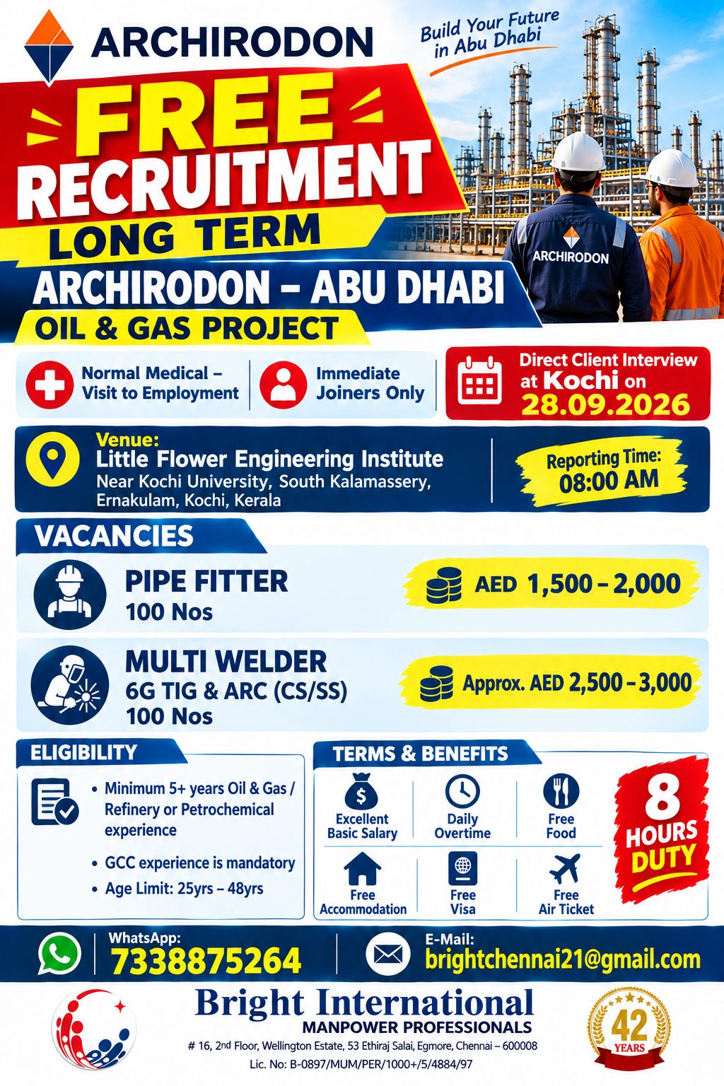 FREE RECRUITMENT - ABU DHABI - LONG TERM