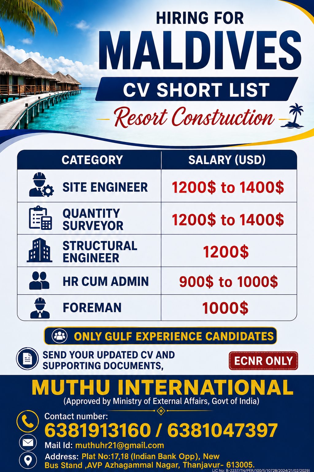 Resort Construction - CV Short List
