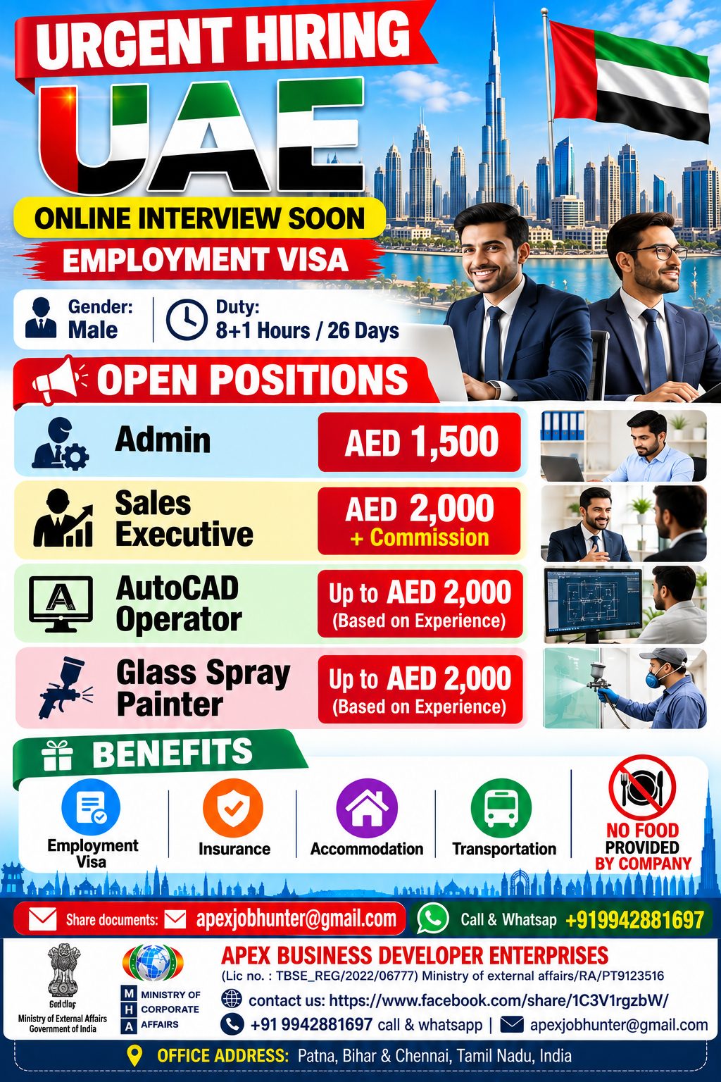 Urgent Hiring UAE - Multiple Positions