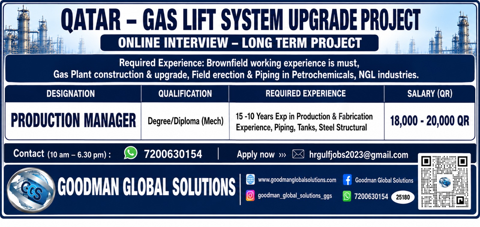 QATAR - UPGRADE PROJECT — GOODMAN GLOBAL SOLUTIONS, QATAR