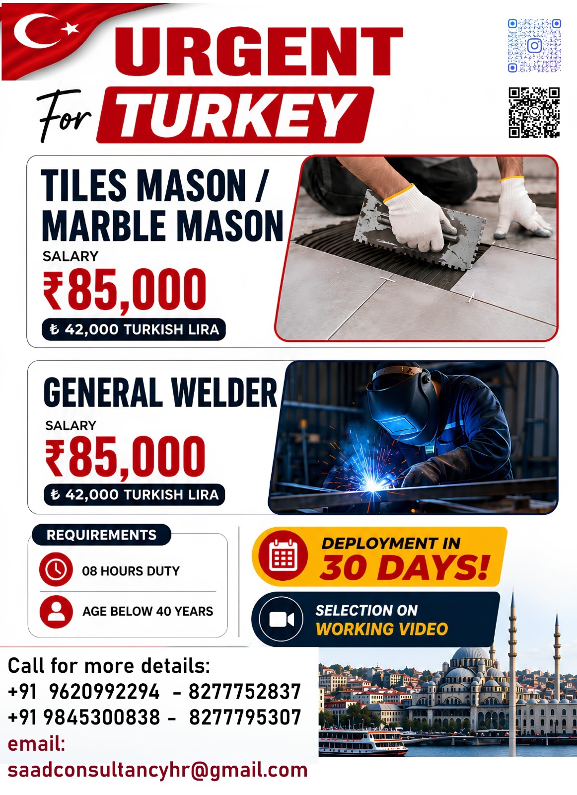 Hiring for Turkey — SAAD CONSULTANCY, Turkey, Turkey