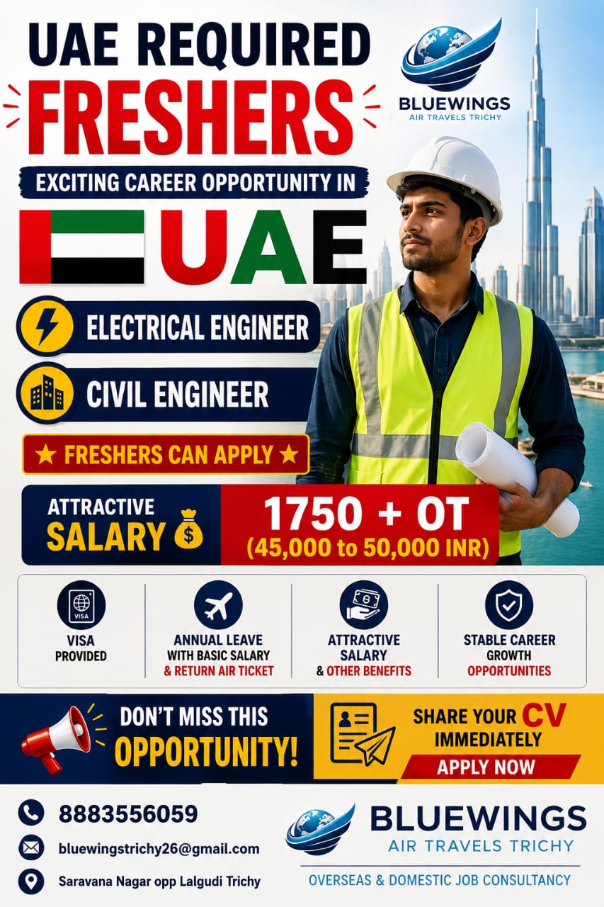 🚨 URGENT REQUIREMENT FOR ENGINEER FRESHERS (CIVIL & ELECTRICAL)