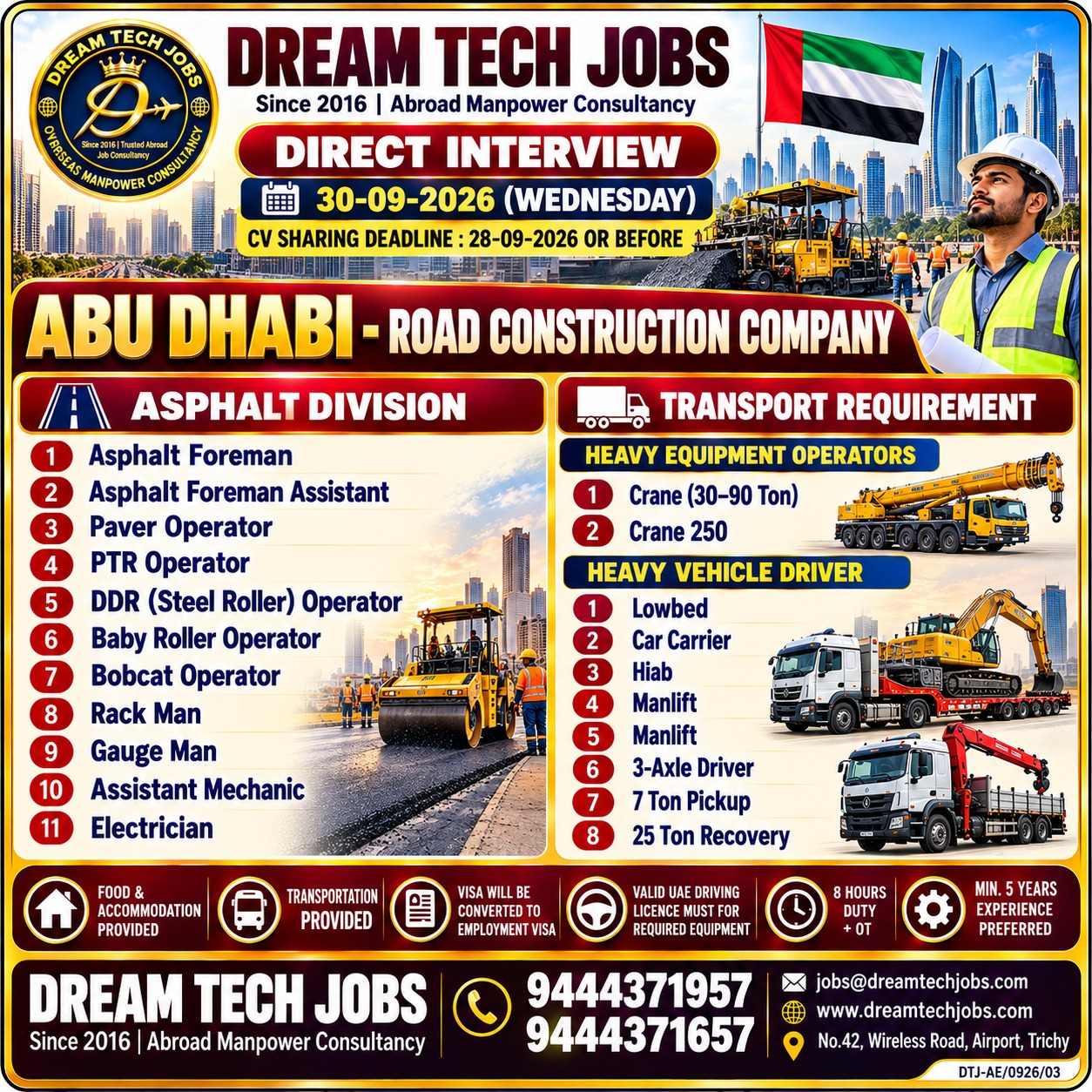 Road Construction Company - Multiple Positions