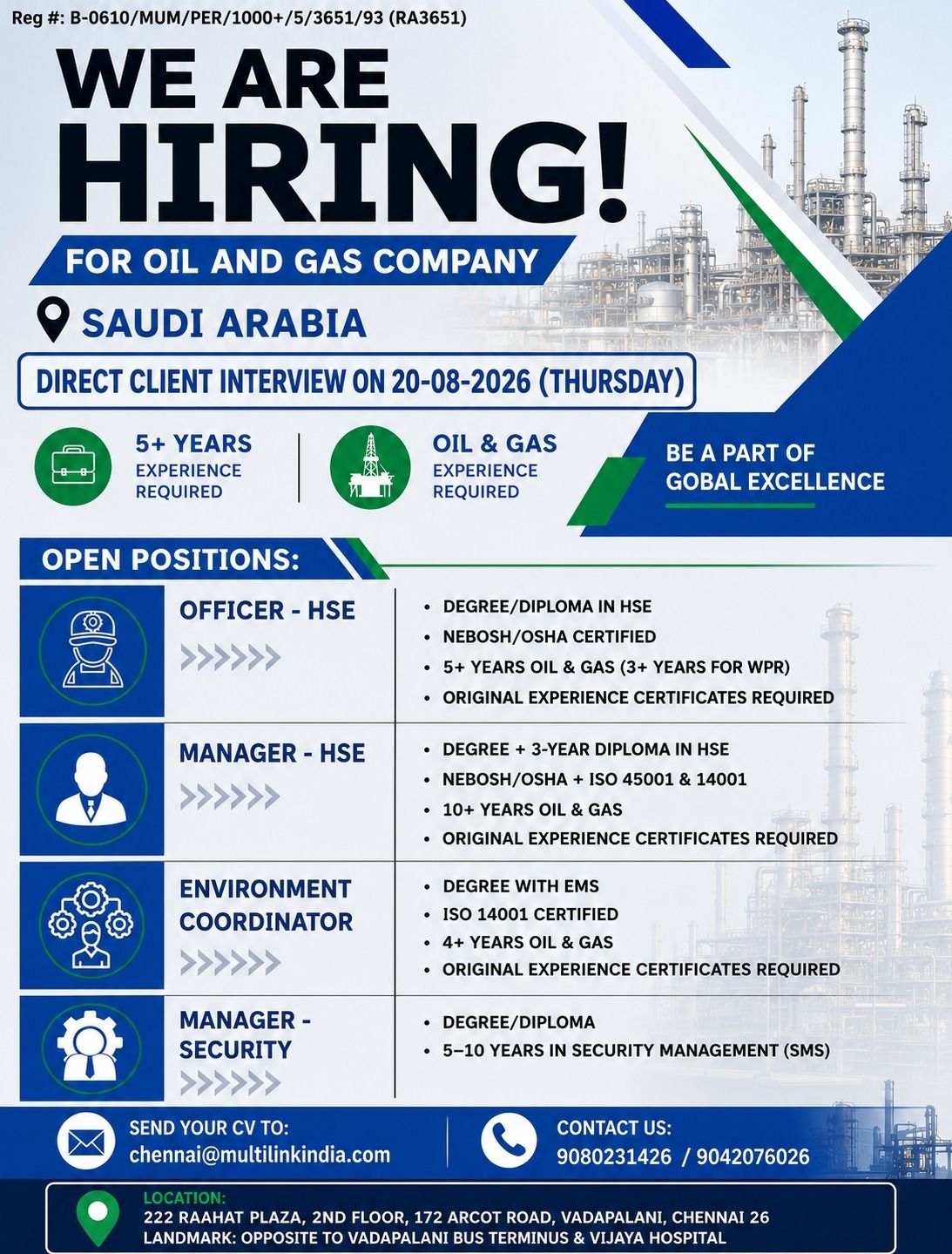 Oil and Gas Company Recruitment