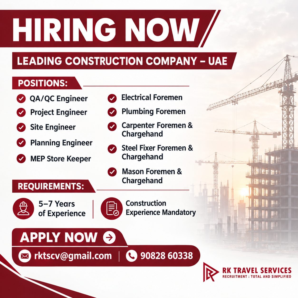 WE ARE HIRING | UAE 🇦🇪** — RK Travel Services, Saudi Arabia, Saudi Arabia