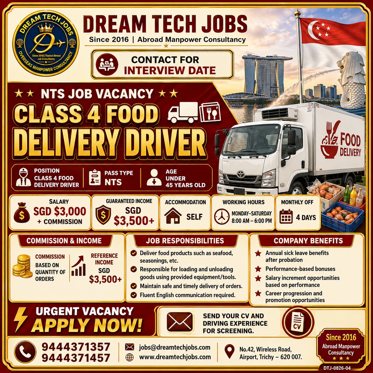 Class 4 Food Delivery Driver