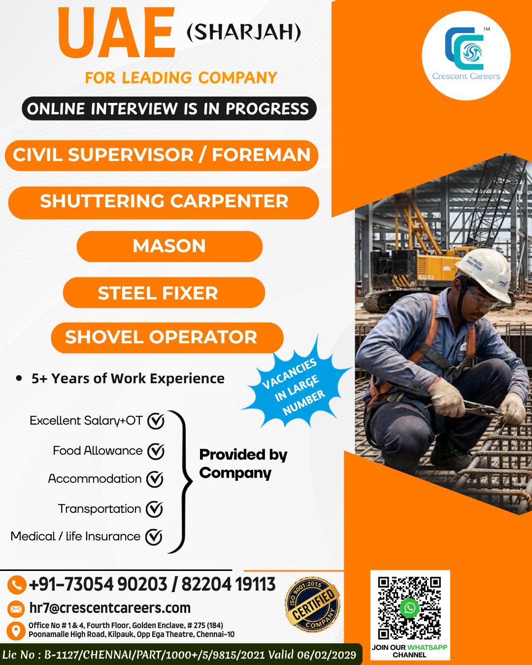 Construction & Civil Works Positions — Crescent Careers, UAE (Sharjah), UAE (Sharjah)