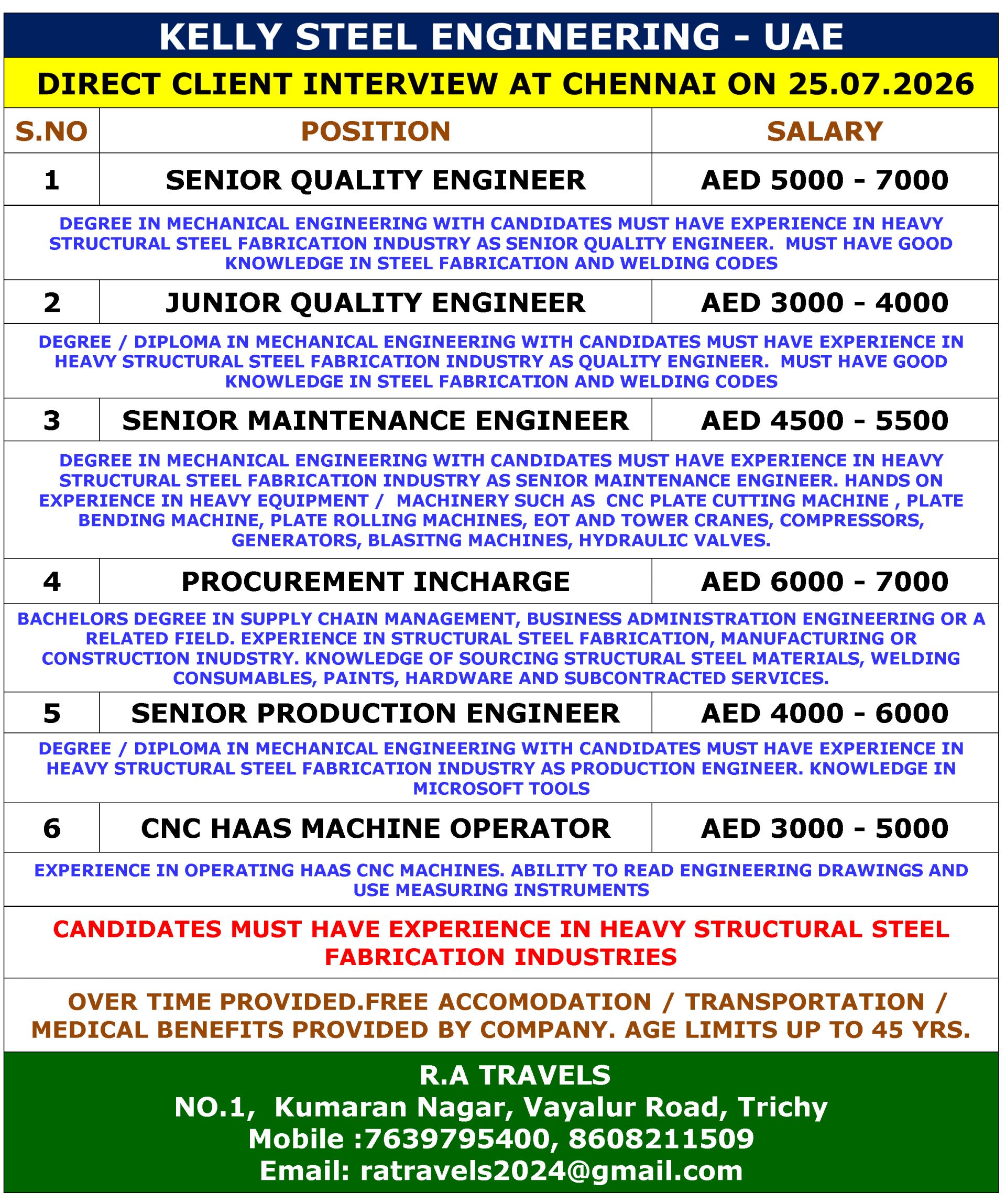 KELLY STEEL ENGINEERING - UAE