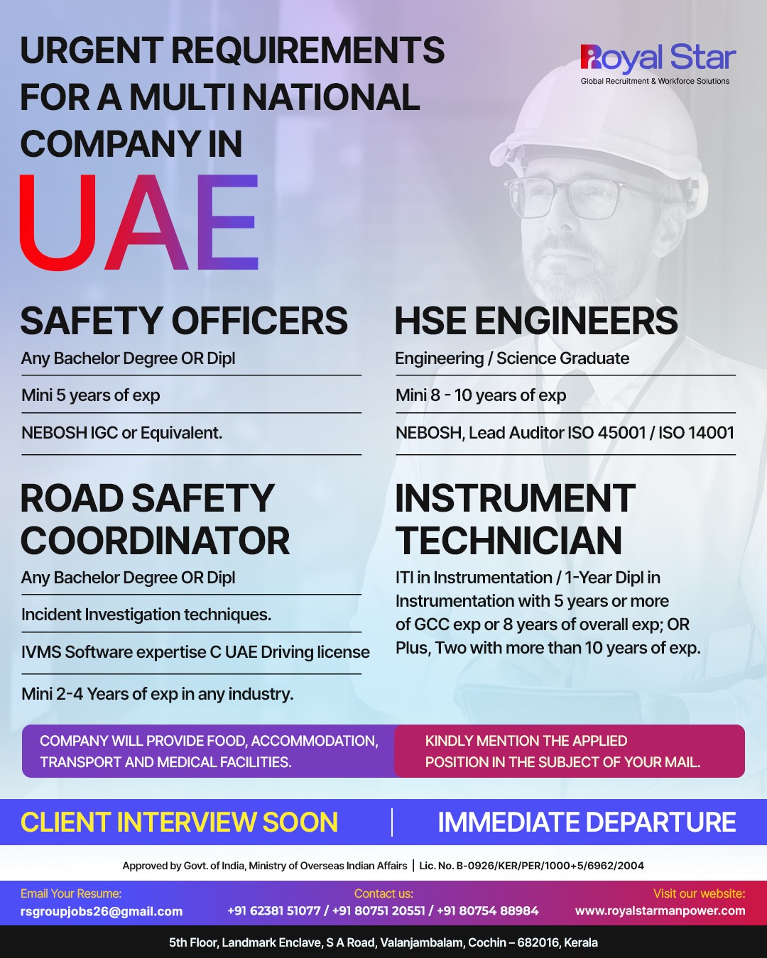 URGENT REQUIREMENTS FOR ABU DHABI — Royal Star, UAE, UAE