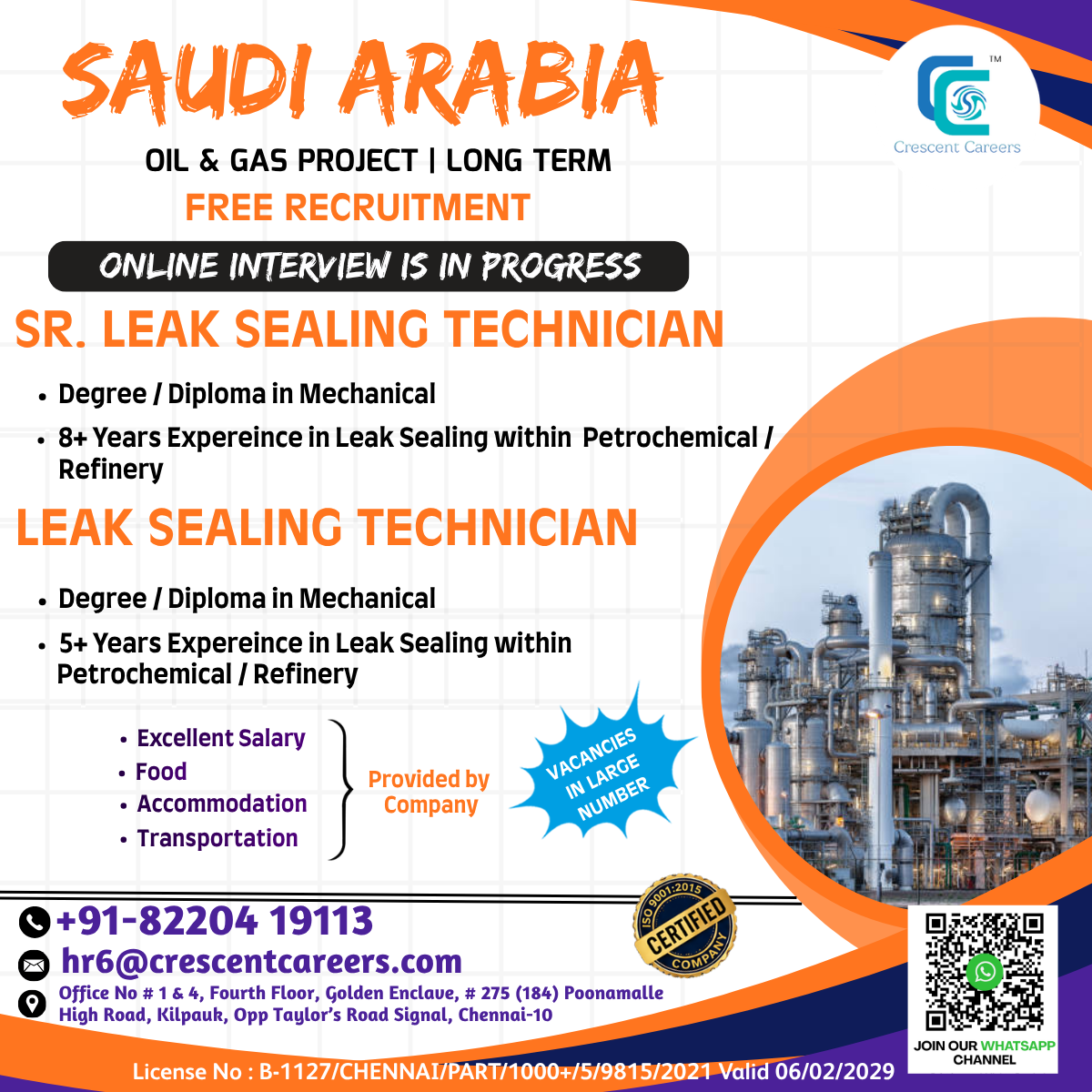 Saudi Arabia Oil & Gas Project — Crescent Careers, Saudi Arabia, Saudi Arabia
