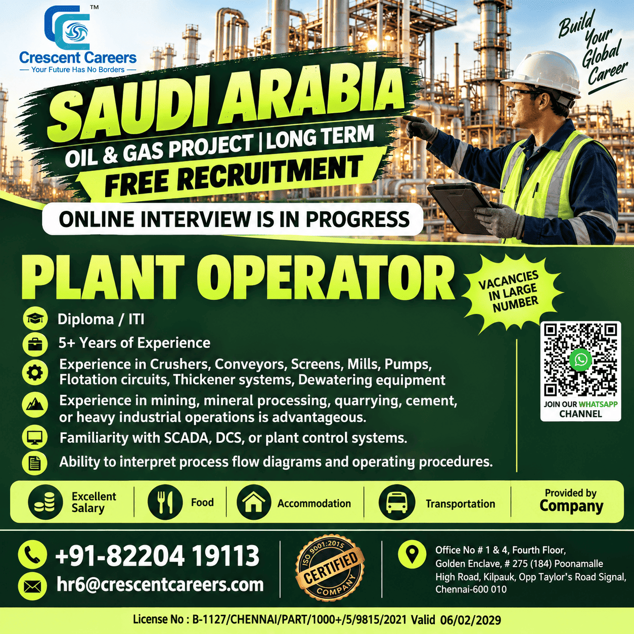 Plant Operator - Saudi Arabia Oil & Gas Project
