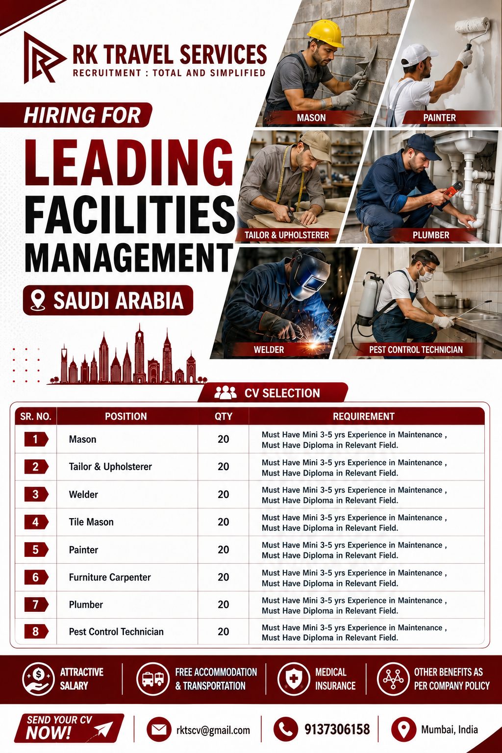 Hiring for Leading Facilities Management — RK Travel Services, Saudi Arabia