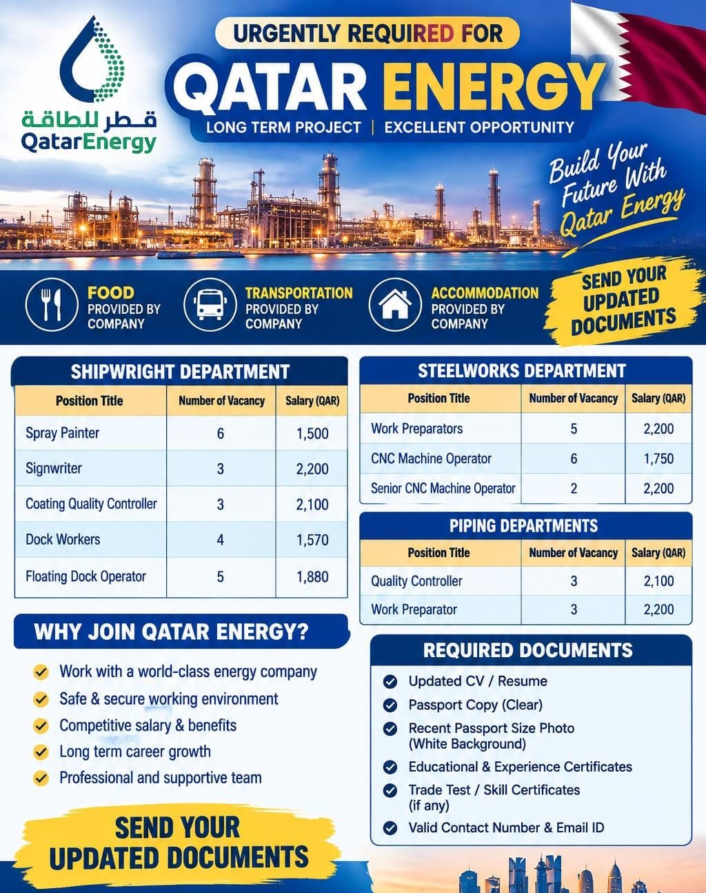 Multiple Positions - Qatar Energy Long Term Project