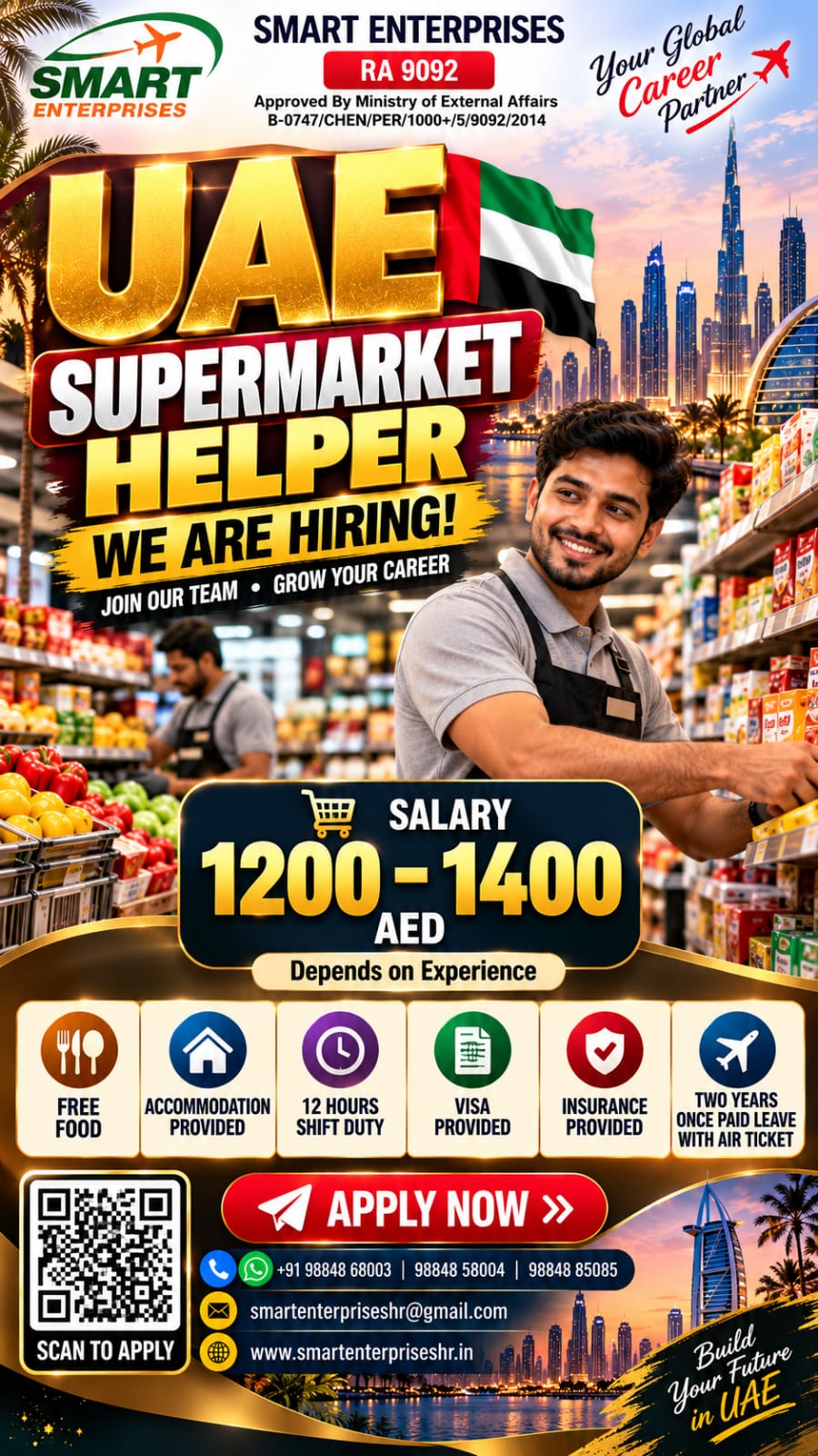 SUPERMARKET HELPER — smartenterpriseshr@gmail.com, UAE, UAE