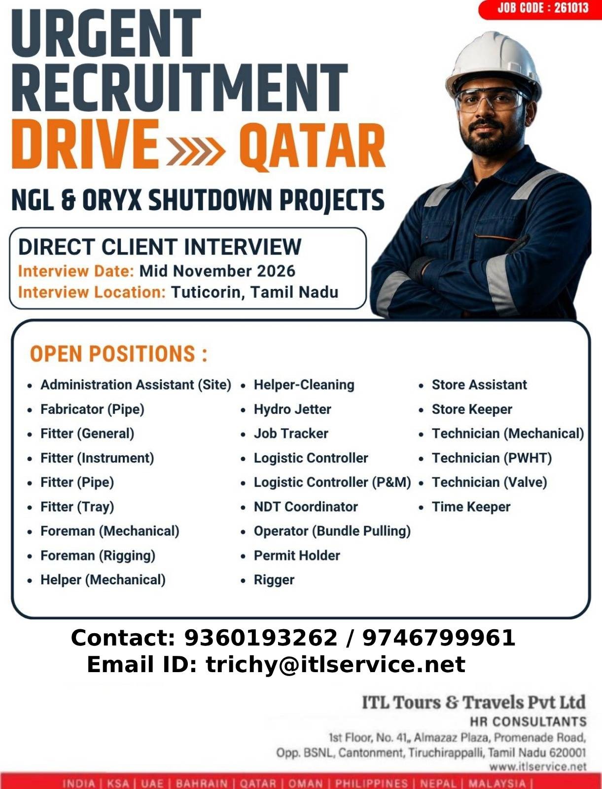 Urgent Recruitment Drive - NGL & ORYX Shutdown Projects