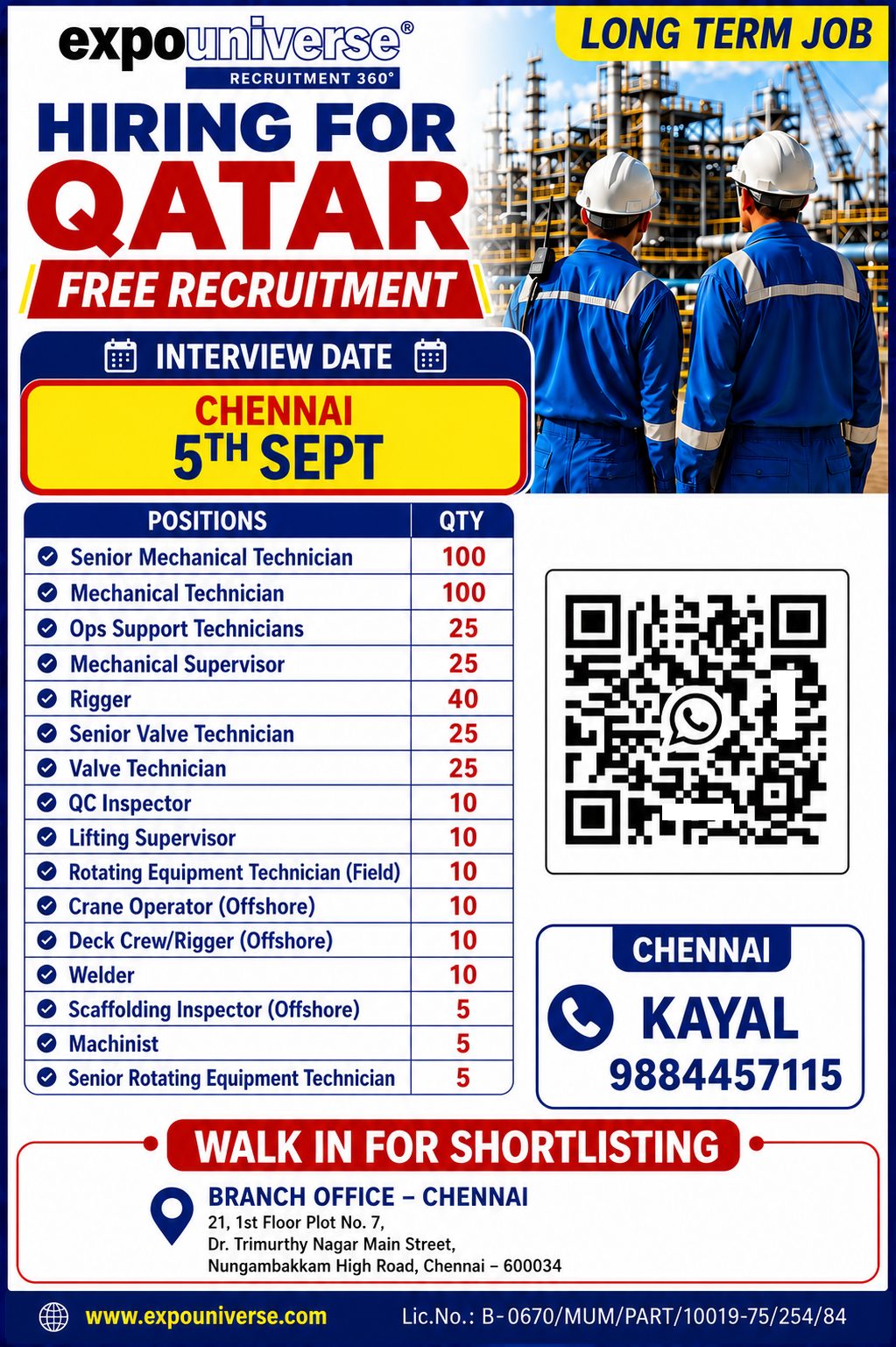 Hiring for Qatar - Long  Term Job — EXPO UNIVERSE, Qatar, Qatar