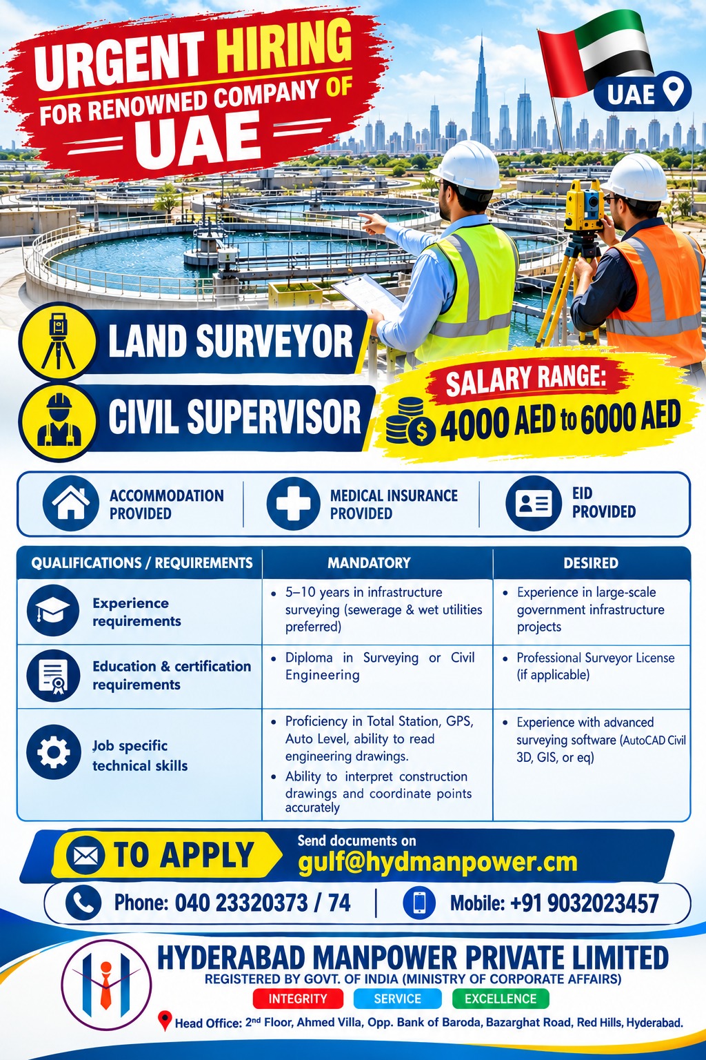 Urgent Required for UAE