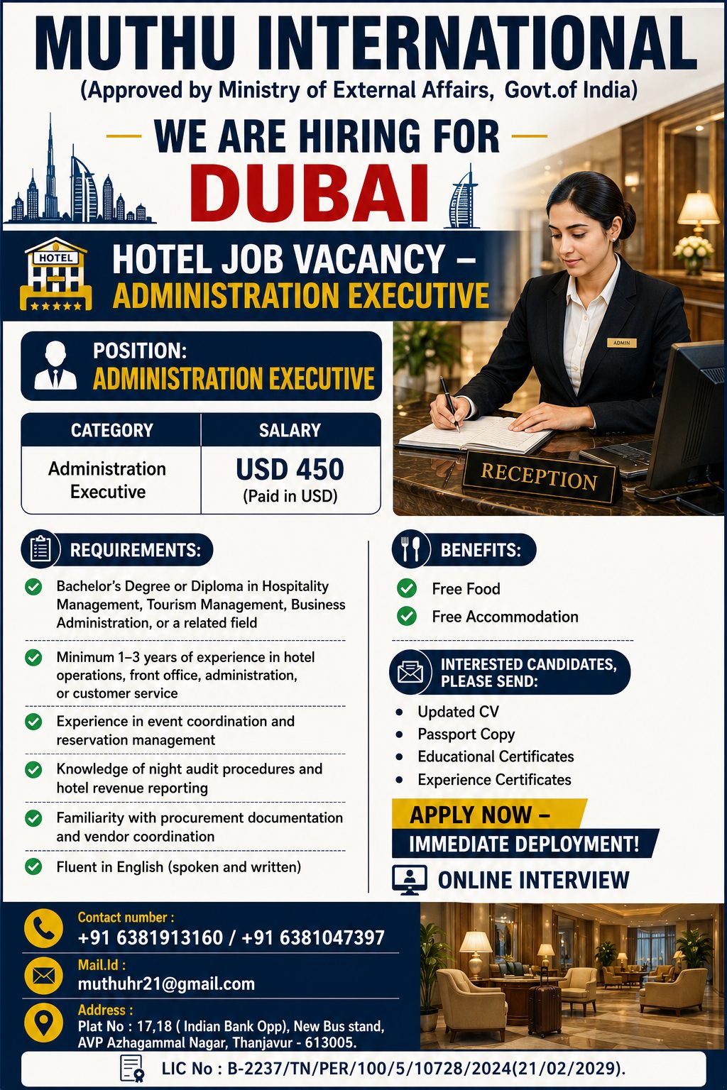 Administration  executives — MUTHU INTERNATIONAL, Maldives