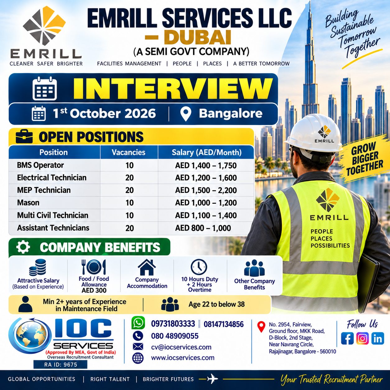 Multiple Technical Positions - EMRILL Services LLC Dubai