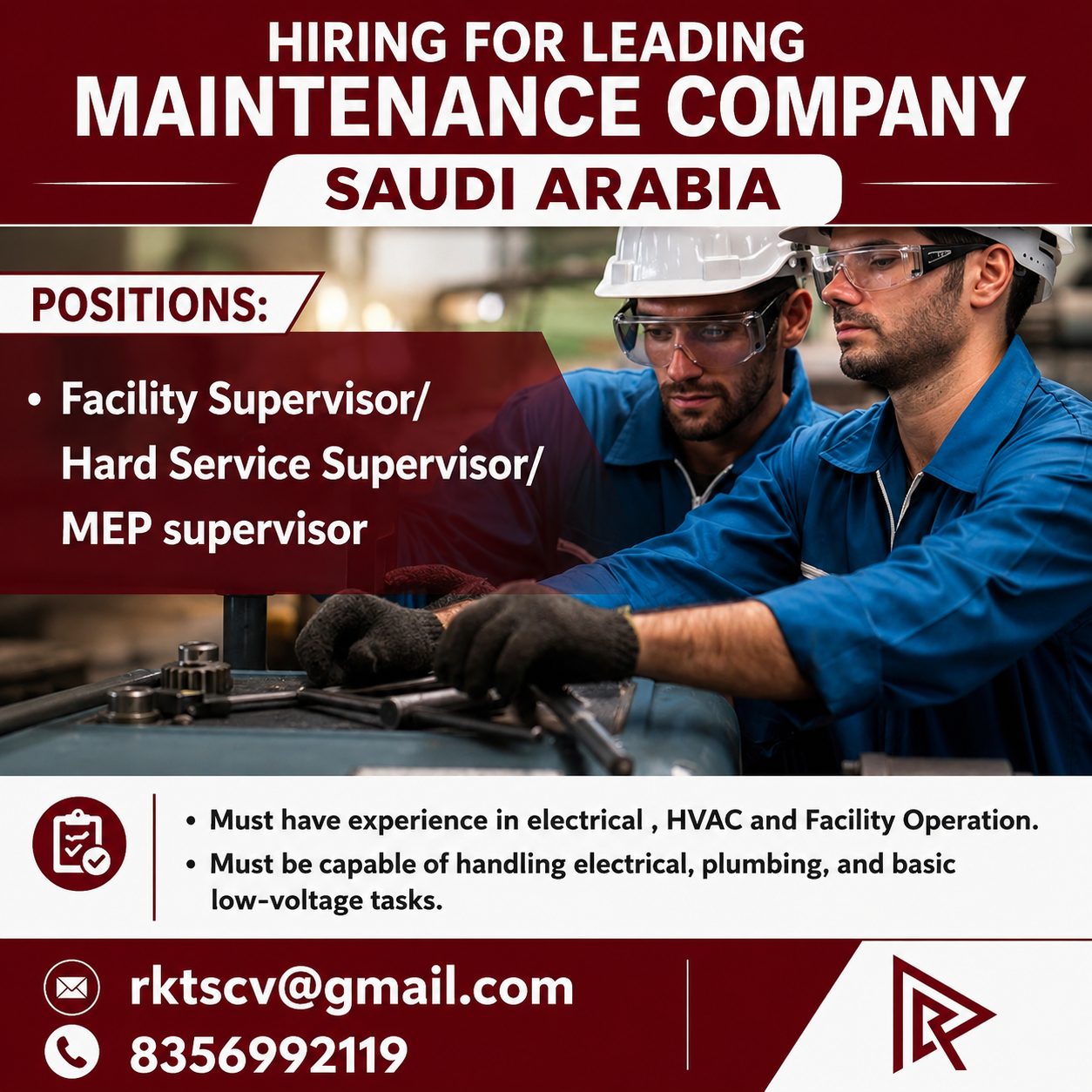 Maintenance Supervisor Positions