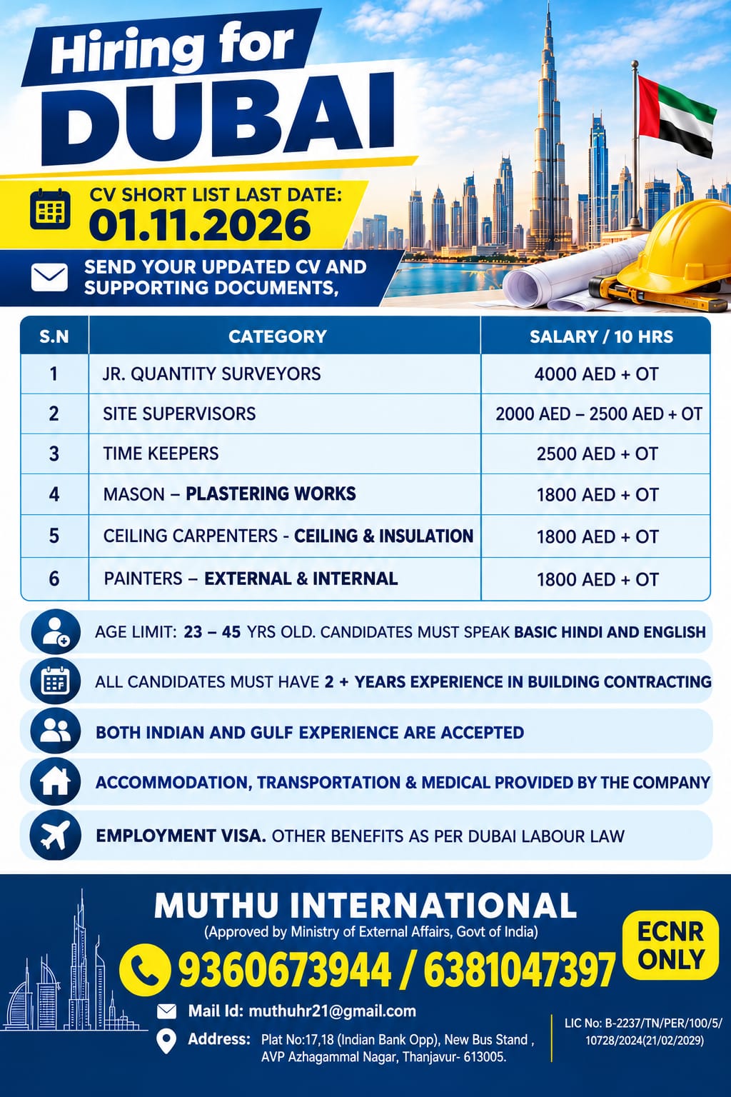 Hiring for Dubai interviewsss