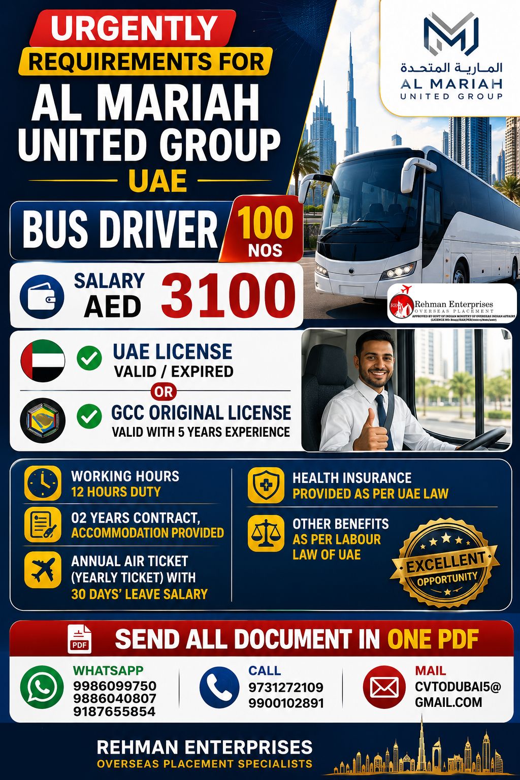 Bus Driver — Rehman Enterprises, UAE, UAE