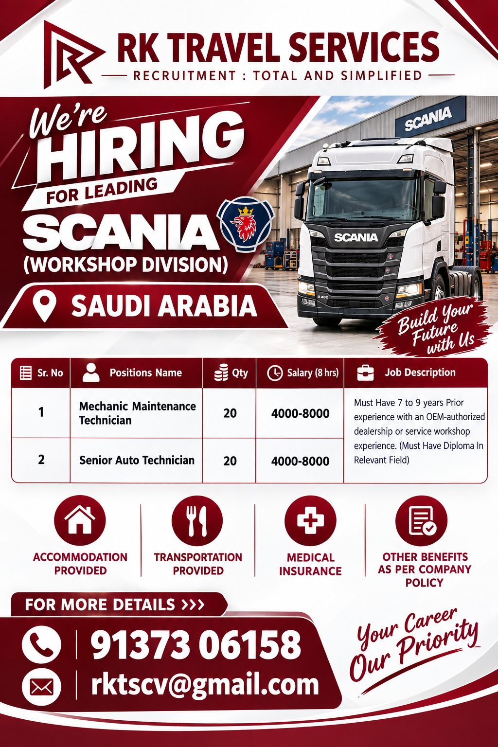 Scania Workshop Division Recruitment