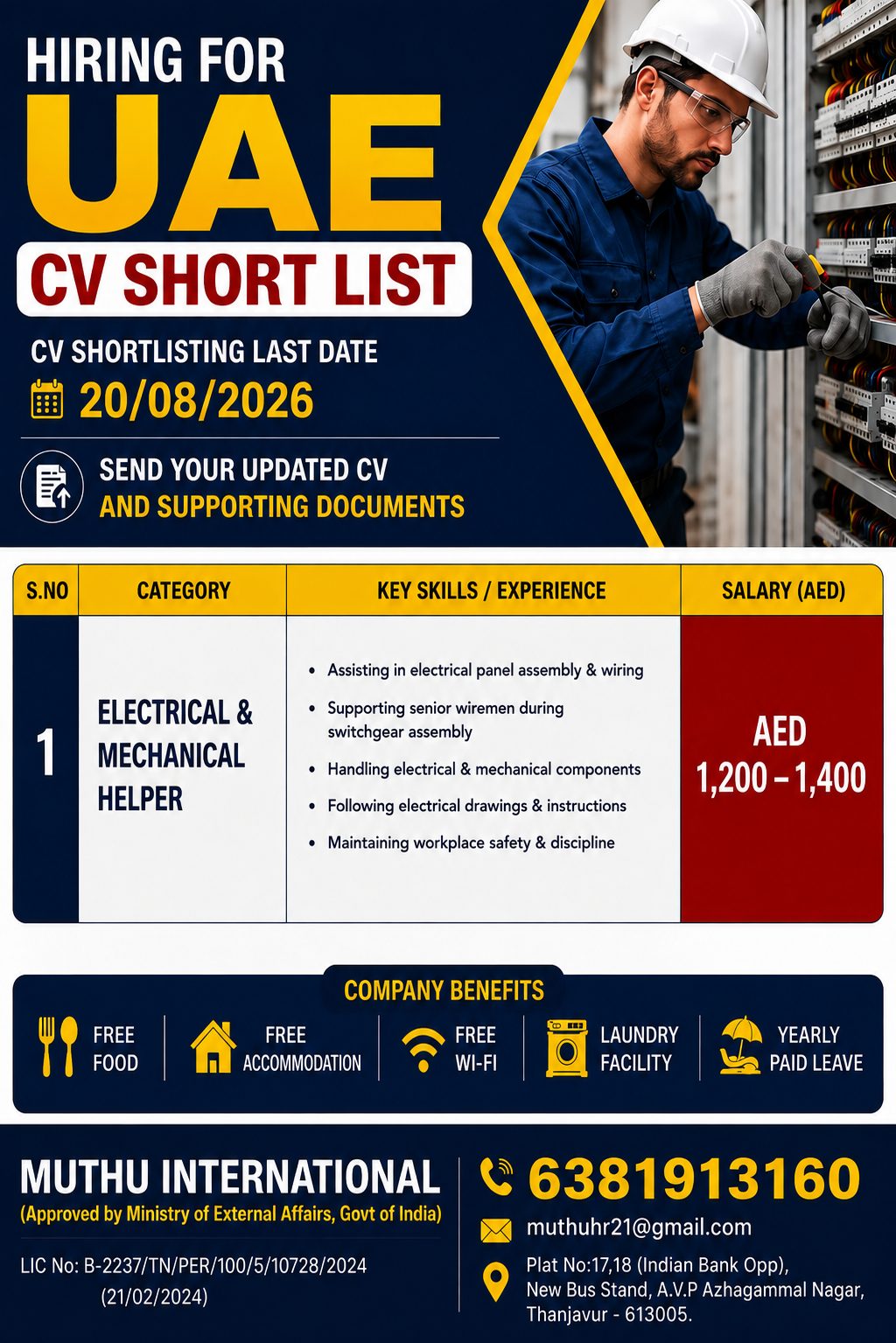 Electrical/mechanical Helper.......