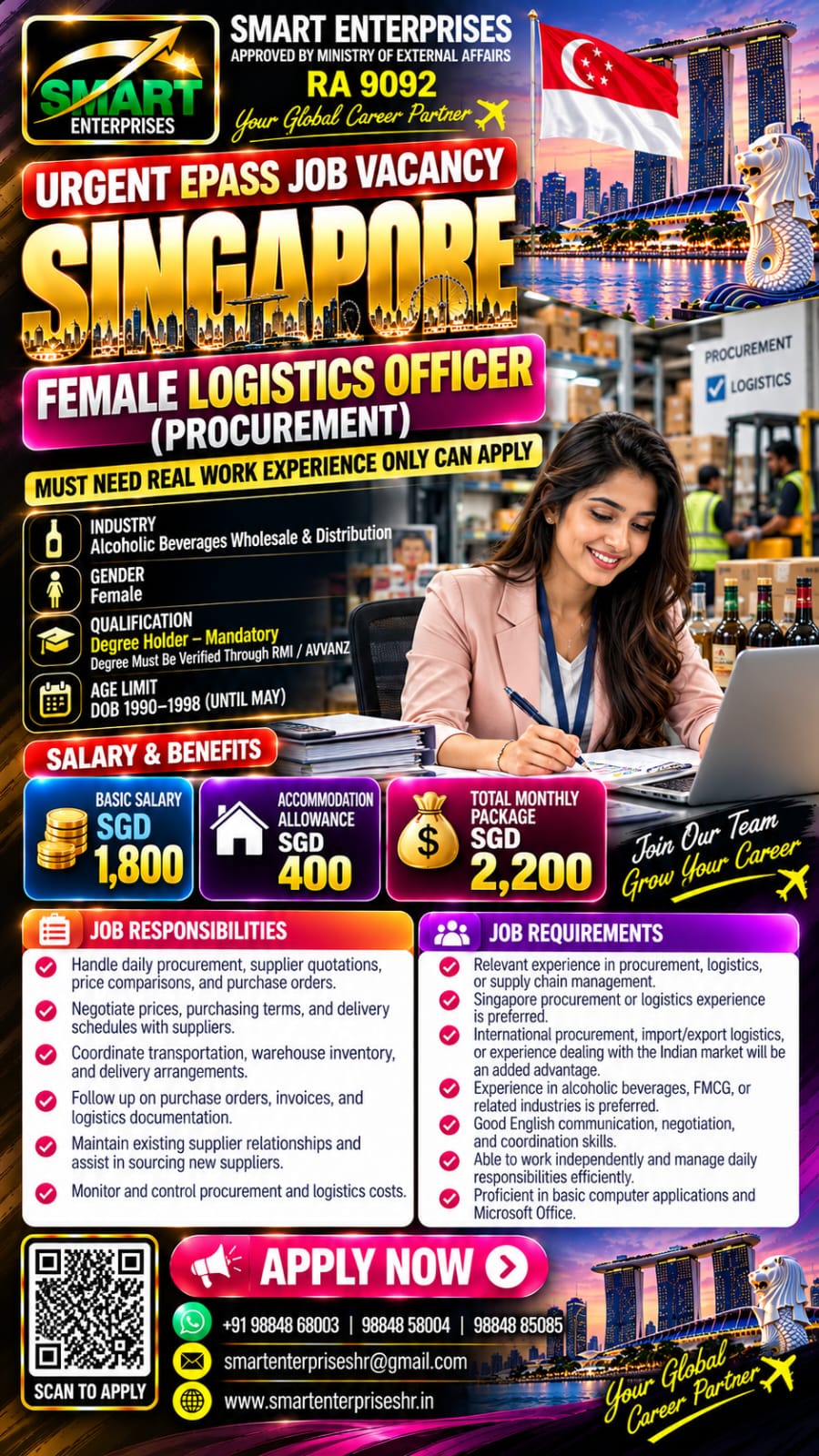 FEMALE LOGISTICS OFFICER (PROCUREMENT)