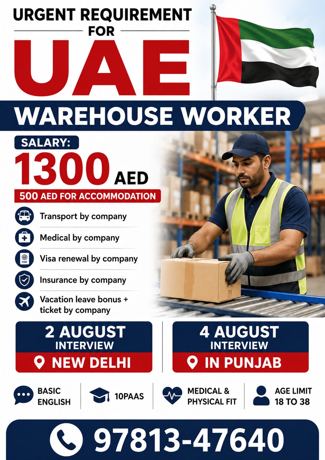 Warehouse worker for Uae