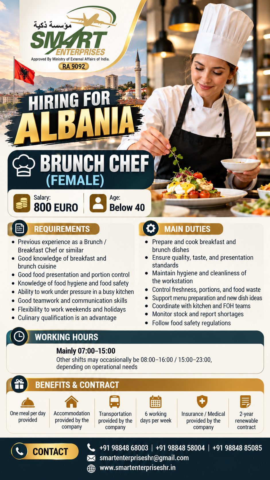 BRUNCH CHEF (FEMALE) -