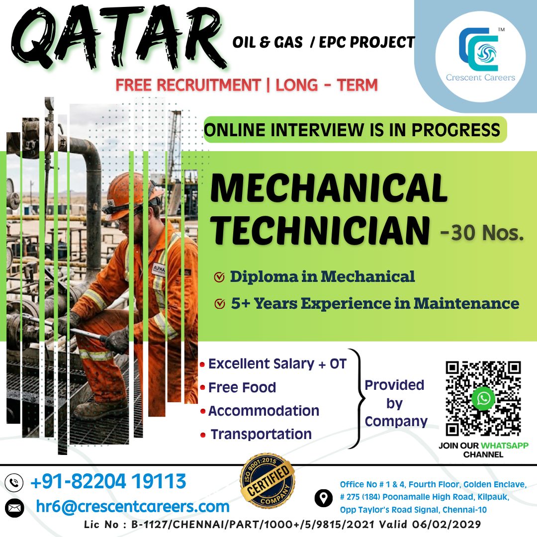 Qatar Oil & Gas / EPC Project — Crescent Careers, Qatar, Qatar