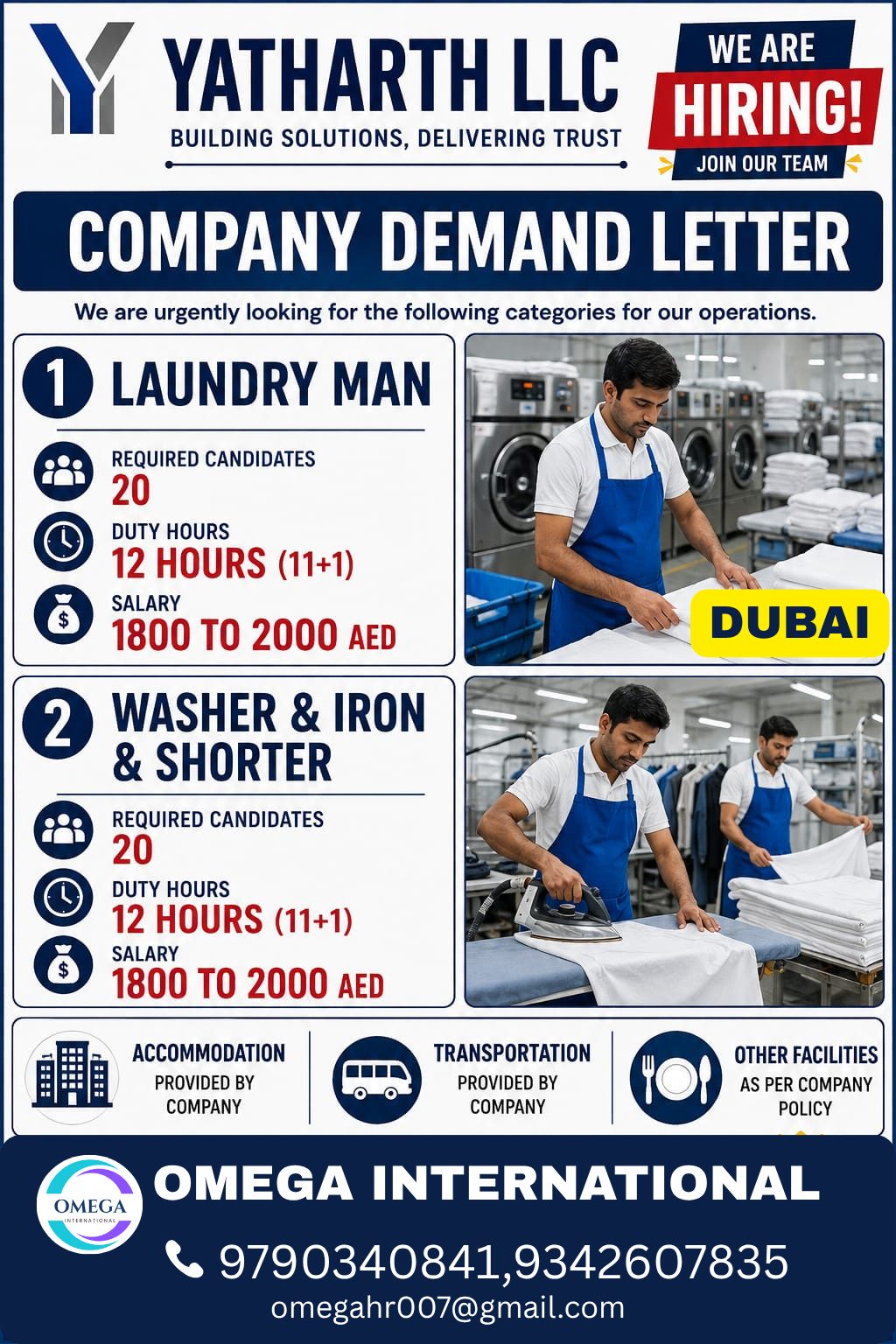 laundary man ,washer& iron & shorter