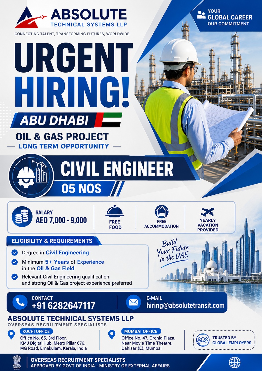 Abu Dhabi Oil & Gas Project - Civil Engineer