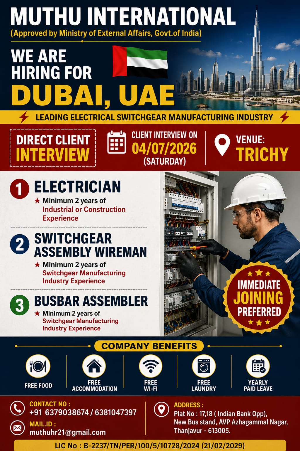 Assembly Wireman — MUTHU INTERNATIONAL, Dubai, Dubai