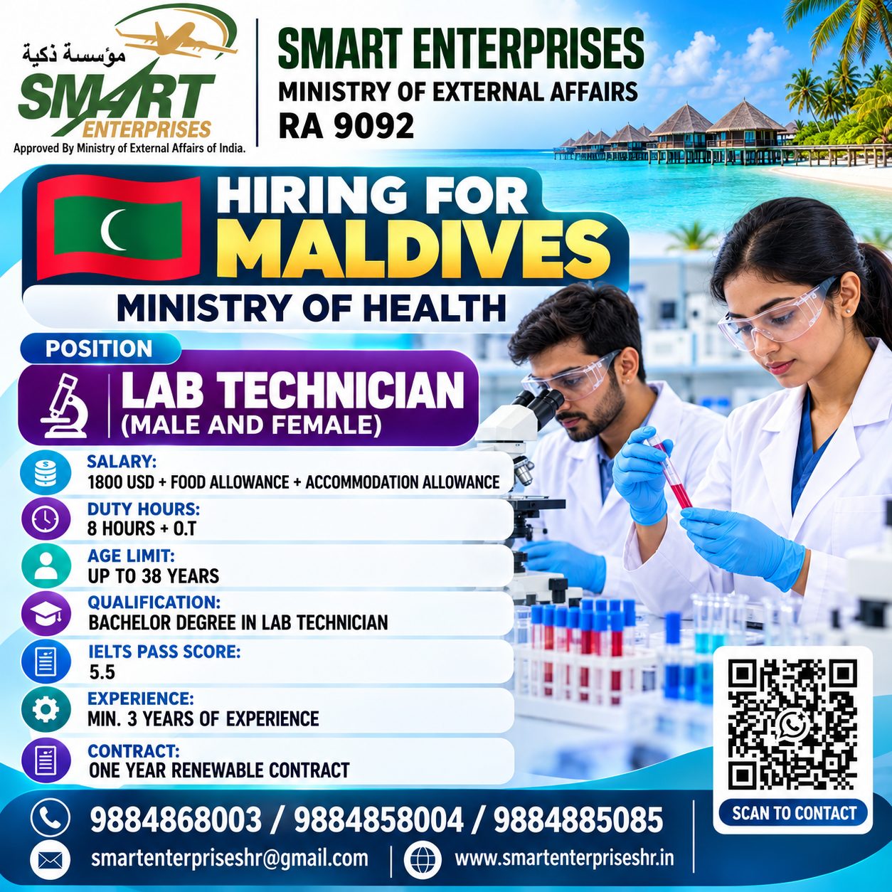 MALE AND FEMALE LAB TECHNICIAN