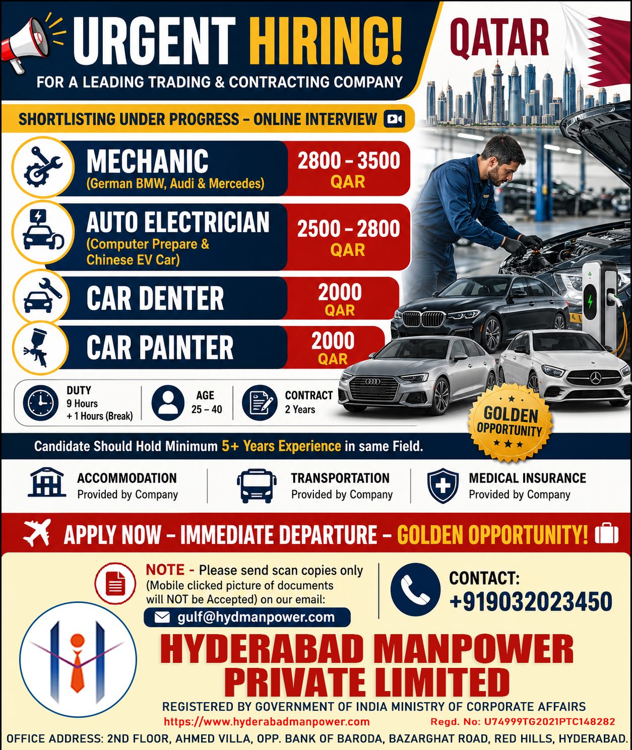 Auto Mechanic, Mechanic, Car Denter & Car Painter