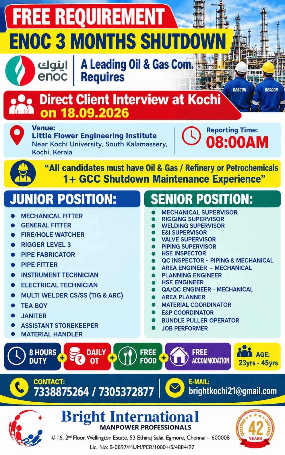 FREE REQUIREMENT - ABU DHABI SHUTDOWN